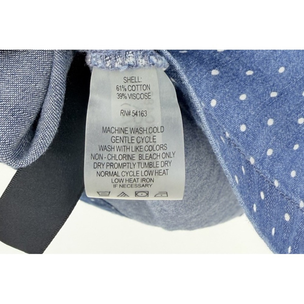 Tommy Hilfiger Polka Dot Sleeveless Denim Chambray Shift Dress Size 8 Blue - Picture 6 of 10